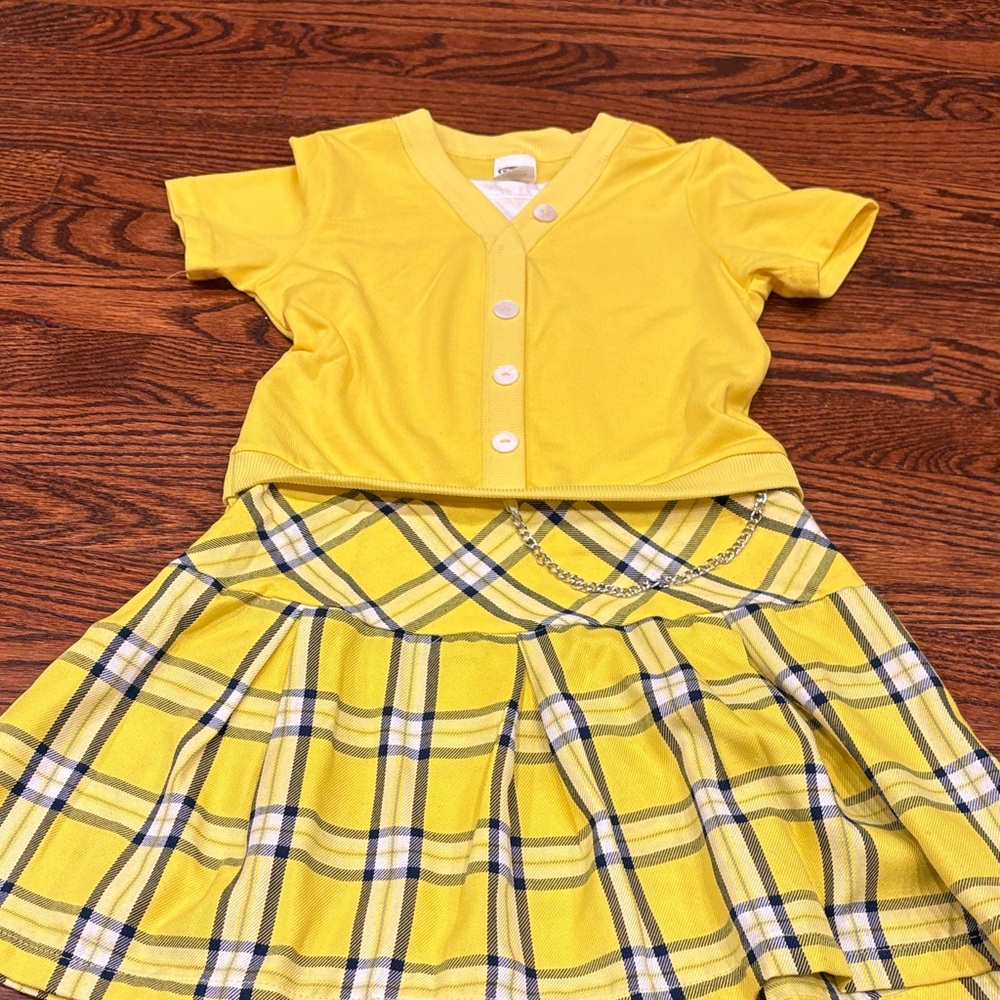 Yellow Plaid Kids Costume Set